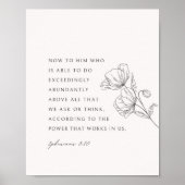 Efeziërs 3:20 Overvloedig overvloedig Poster (Voorkant)