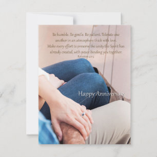 Efeziërs 4:2-3 Gelukkig Jubileum Kaart Notitiekaartje