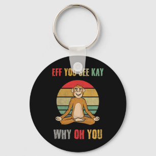 Eff You See Kay Why Oh You Grappige Apen Yoga Vint Sleutelhanger