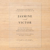 Effacer la carte minimale de Faire-part de mariage (Recto)