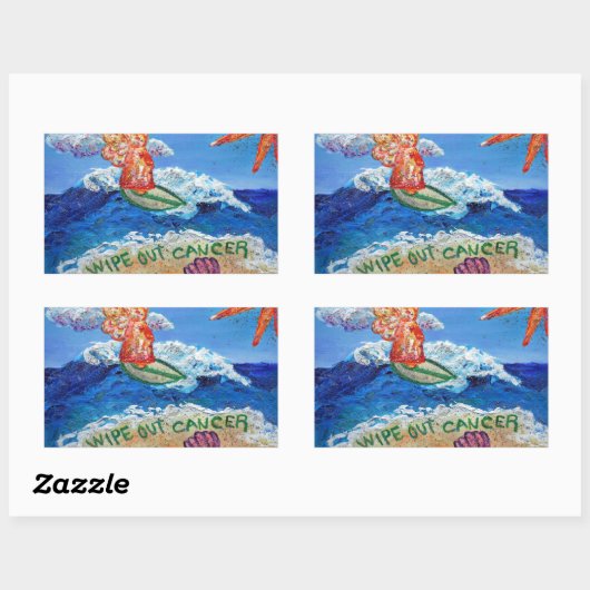Effacer le cancer Ange Art autocollants (Feuille)