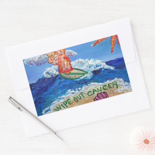 Effacer le cancer Ange Art autocollants (Enveloppe)