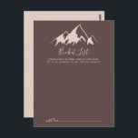 Effacer les cartes de liste des regroupements de M<br><div class="desc">Ces cartes d'achat de mariages campagnards de montagne sont l'activité idéale pour une réception de mariage moderne ou une douche nuptiale. L'aménagement comprend une montagne beige d'aquarelle idyllique. Modifier le libellé pour convenir à tout événement de vie. Le panneau de liste de regroupement est vendu séparément.</div>