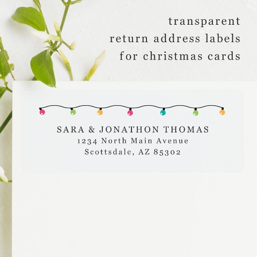 Effacer les étiquettes d'adresse de retour de Noël