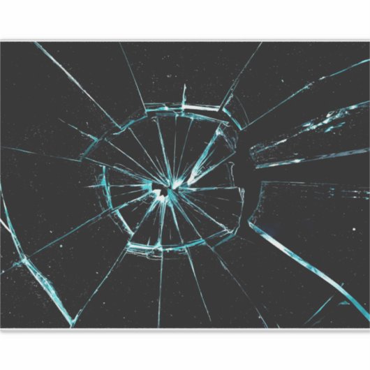 effect van gekraakt glas sticker (Voorkant)