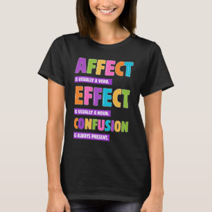 Effect vs Effect Grammatica – Grappig Woord Nerd G T-shirt