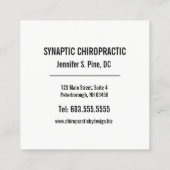 Effecten van de wervelsubluxfiropractor vierkante visitekaartje (Achterkant)