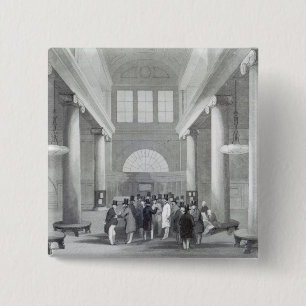 Effectenbeurs Vierkante Button 5,1 Cm