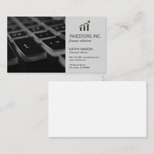 effectenmakelaar | Investering | data-analist Visitekaartje (Voorkant / Achterkant)