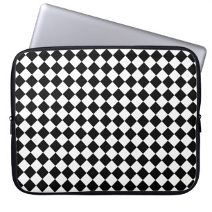 Effektief zwart-wit chevronpatroon laptop sleeve