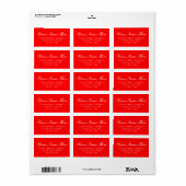 Effektieve Roode Aangepaste Adreslabelstickers Etiket (Full Sheet)