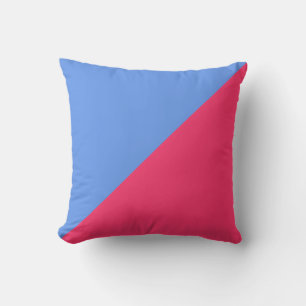 Effen blauwe en hete roze achtergrond kussen