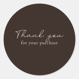 effen bruin, Bedankt voor uw aankoop Ronde Sticker