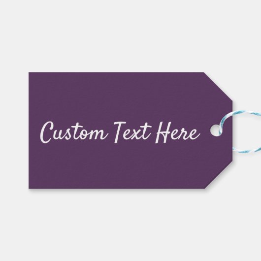 Effen diep Paarse kleur Modern Cadeaulabel (Voorkant (Horizontaal))