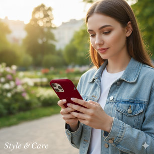 Effen esthetische Maroon kleur iPhone 16 Hoesje