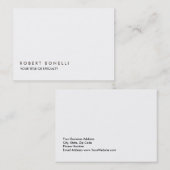 Effen Exclusief Modern Zwart Wit Visitekaartje (Voorkant / Achterkant)