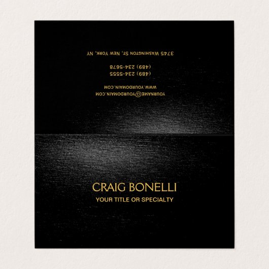 Effen goud zwart grijs kleuren modern visitekaartjes (Buitenkant ongevouwen)