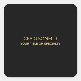 Effen goud zwart kleuren modern minimalistisch vierkante sticker