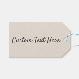 Effen Ivory Beige Natuurlijke Schaduw Cadeaulabel