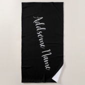 Effen kleur Basic zwart modern stijlvol Strandlaken (Voorkant)