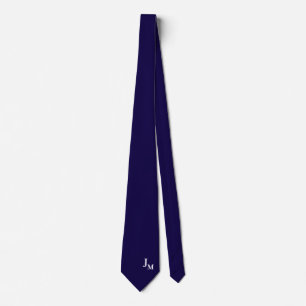 Effen kleur das met monogram Eenvoudig marinebla