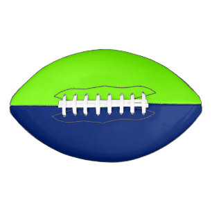 effen kleur donkerblauw en neongroen american football