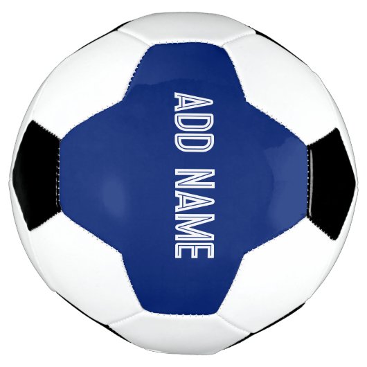 effen kleur donkerblauw - voeg de naam toe voetbal (Gedraaid)