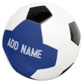 effen kleur donkerblauw - voeg de naam toe voetbal (Drie kwart)