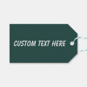 Effen kleur effen donker smaragdgroen cadeaulabel (Voorkant (Horizontaal))