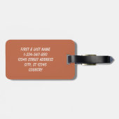 Effen kleur effen pastel rust sinaasappel bagagelabel (Achterkant horizontaal)