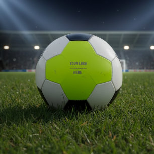 effen kleur fluorescent geel - jouw logo voetbal