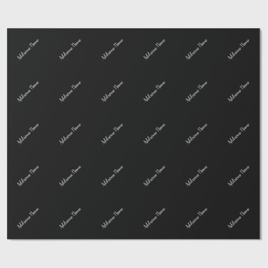 Effen kleur Modern Basic Zwart Stijlvol Cadeaupapier (Vlak)