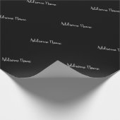 Effen kleur Modern Basic Zwart Stijlvol Cadeaupapier (Hoek)