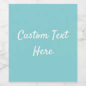 Effen kleur plain Aqua Splash blauw Wijn Etiket (Enkel label)