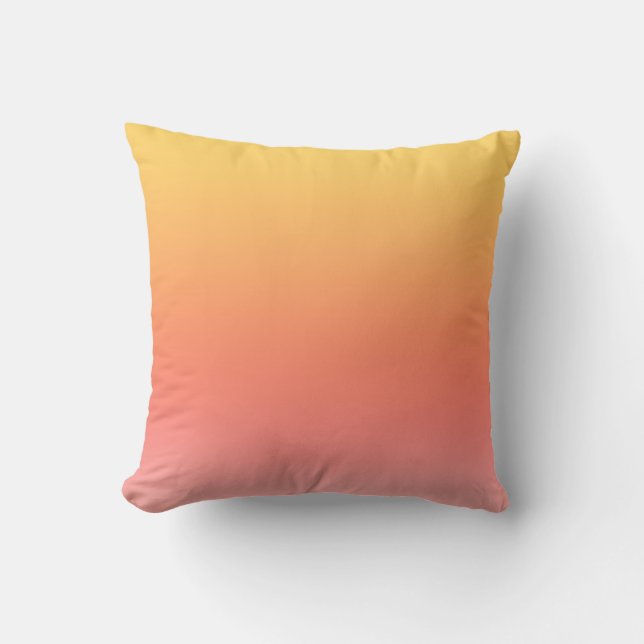 Effen kleuren - Geel tot Misty Pink ombre Kussen (Voorkant)