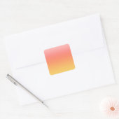 Effen kleuren - Geel tot Misty Pink ombre Vierkante Sticker (Envelop)