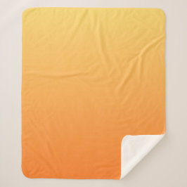 Effen kleuren - Ombre geel en sinaasappel Sherpa Deken