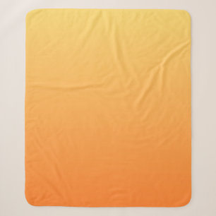 Effen kleuren - Ombre geel en sinaasappel Sherpa Deken