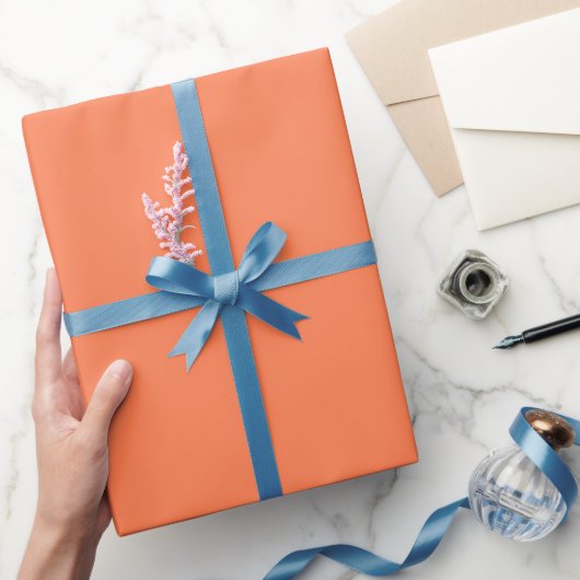Effen Koraal Oranje Kleur Schakering Toon Cadeaupapier (Geschenken)