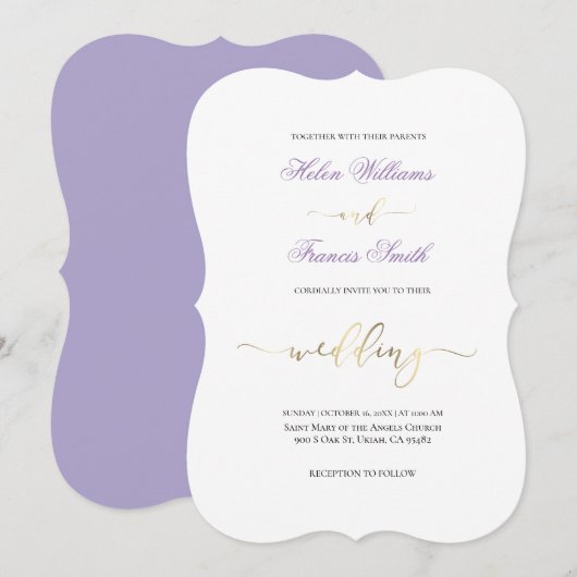 effen lavendelhuwelijk kaart (Voorkant / Achterkant)