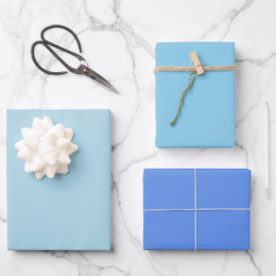 Effen Lichte Hemel Bloem Blauwe Tinten 3 Tinten Inpakpapier Vel