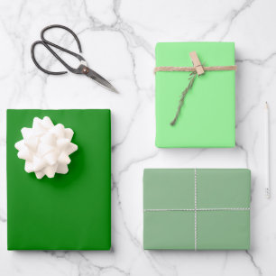 Effen massief Bord Zee groene tinten 3 tinten Inpakpapier Vel