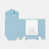 Effen pastel blauw satijnen lint strik bruiloft bedankdoosjes (Uitgevouwen)