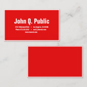 effen rode kleur witte rand visitekaartje (Voorkant / Achterkant)
