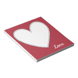 Effen rode liefde met witte hart notitieblok