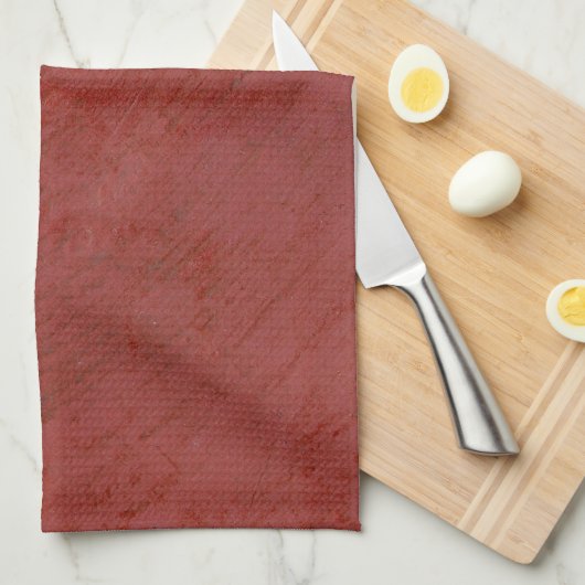 Effen rood theedoek (Quarter Fold)