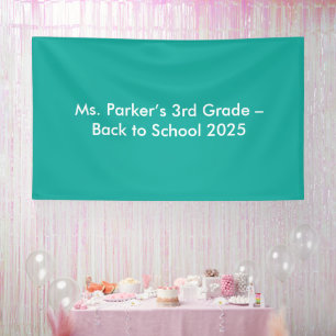 Effen turquoise achtergrond – terug-naar-school te spandoek