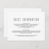 effen wit | Wedding Guest Information Informatiekaartje (Voorkant / Achterkant)