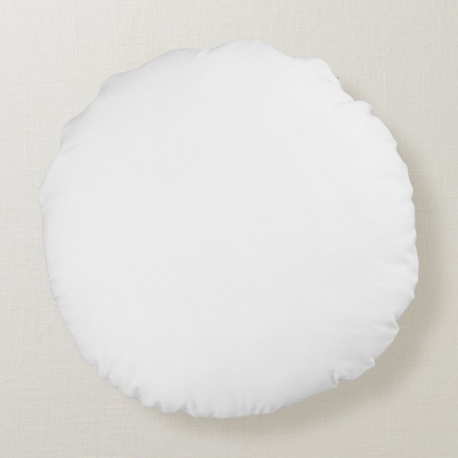 Effen witte kleur rond kussen (Achterkant)