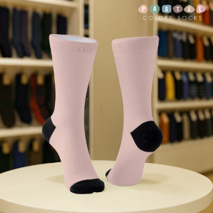 Effen zachte licht pastel perzik roze kleur sokken